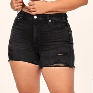 Black ripped demin shorts